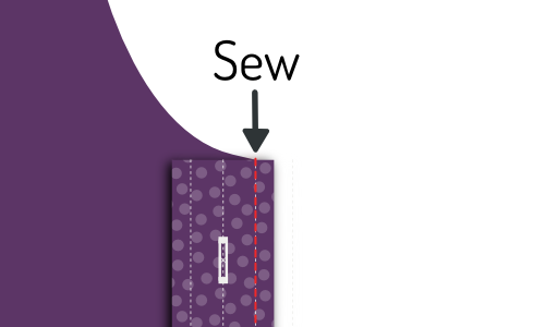 Sew on the first line