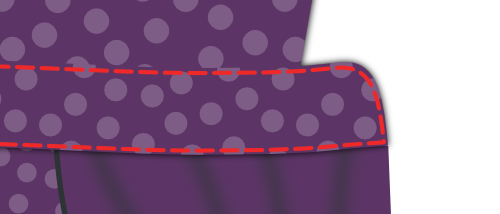 Edge-stitch collar in place