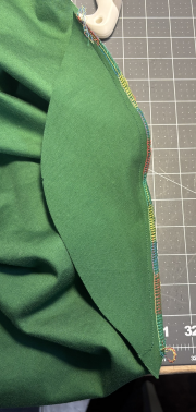 Gusset seam finished