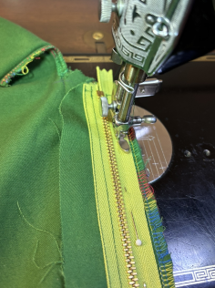 Sew the left side of the zipper
