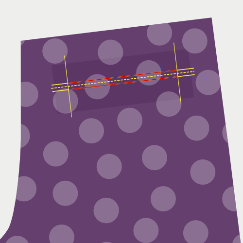 Mark the welt pocket on the good side of the fabric