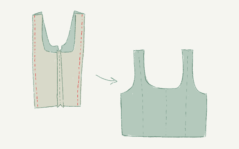 Attach the back outside parts