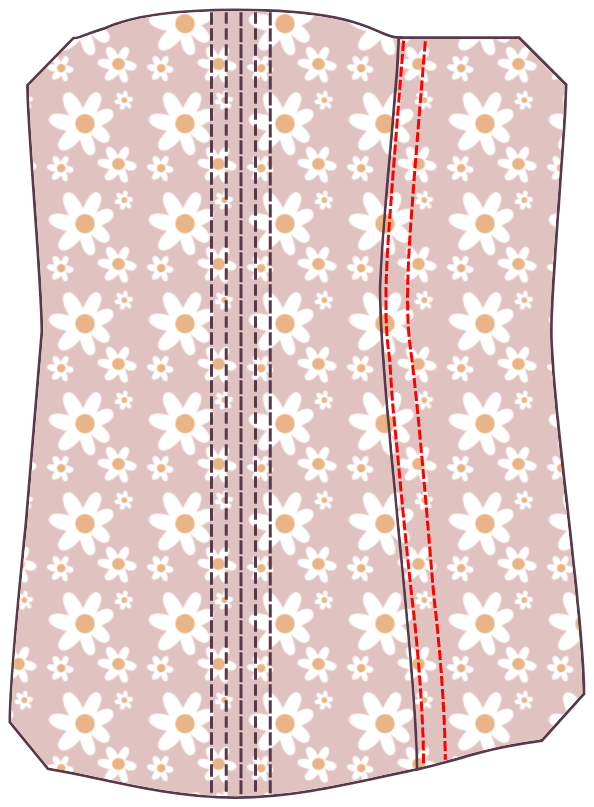 Press flat and sew boning channel