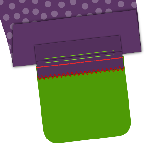 Sew the bottom pocket bag to the bottom welt